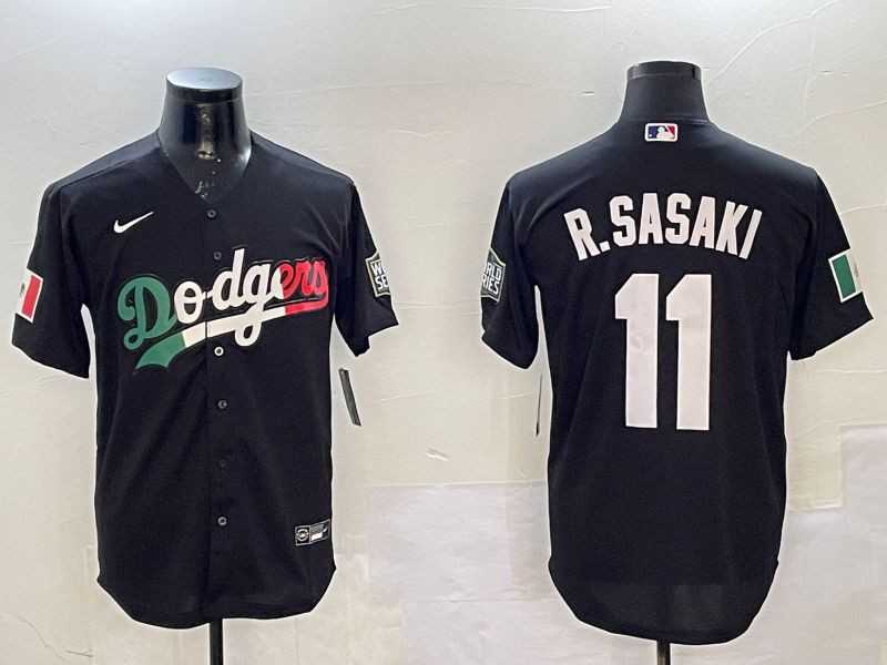 Men Los Angeles Dodgers 11 R.Sasaki Black Fashion Game 2025 Nike MLB Jersey style 2